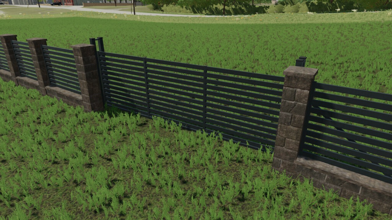 Rustykalne ogrodzenie z cegły i metalu