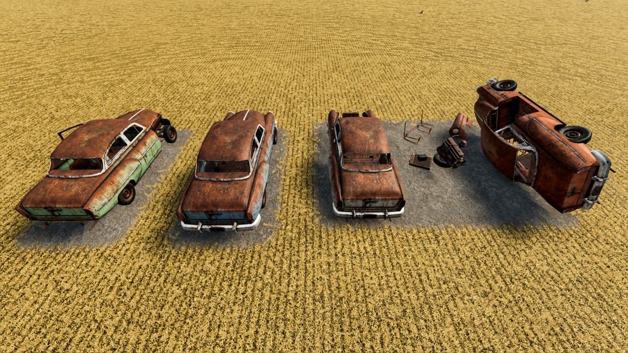 Rusty Cars Collection For Decoration