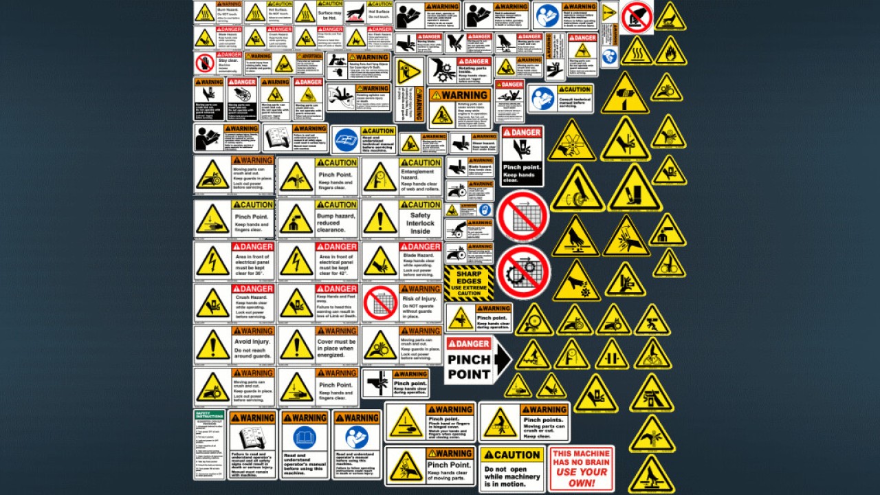 Safety And Warning Label Decals (Prefab)