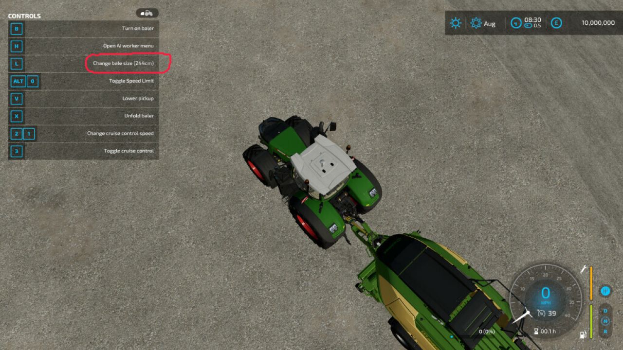 Selectable Bale Capacity Pack