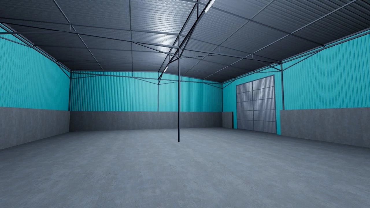 Set of metal sheds/warehouses