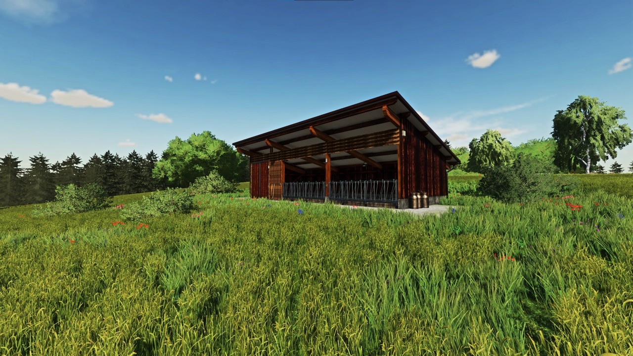 Small cattle barn with manual manure removal