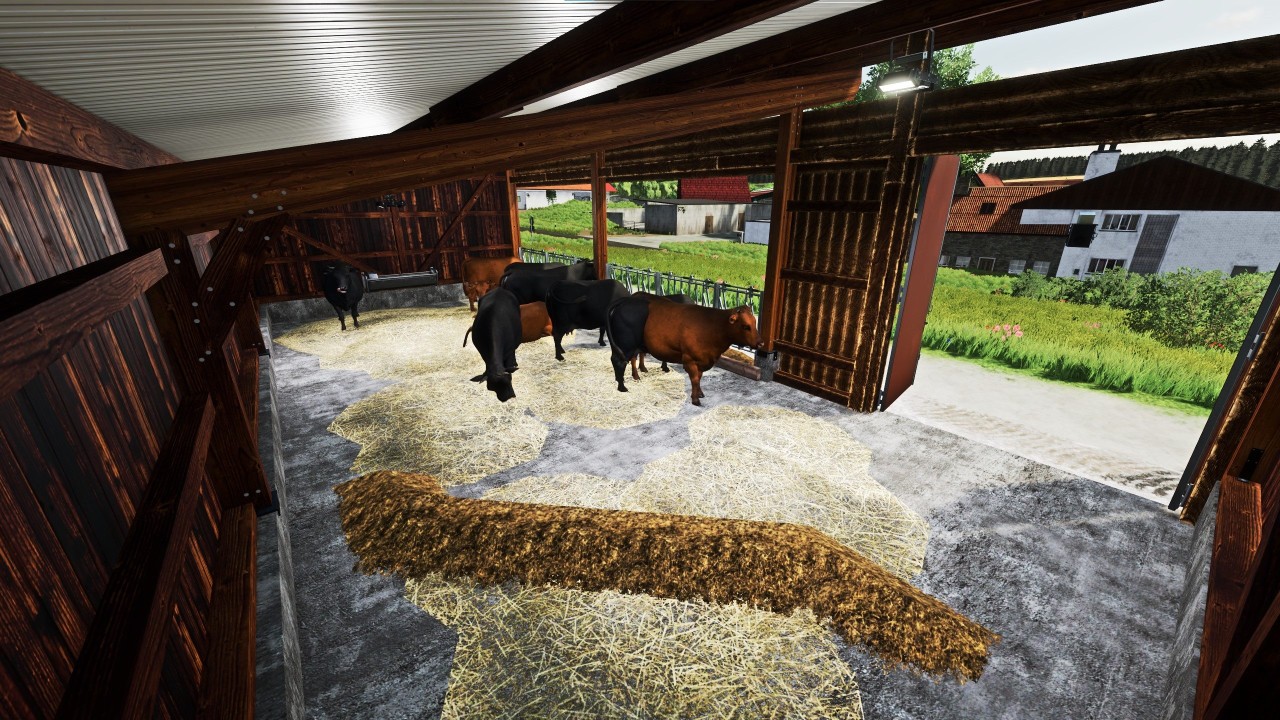 Small cattle barn with manual manure removal