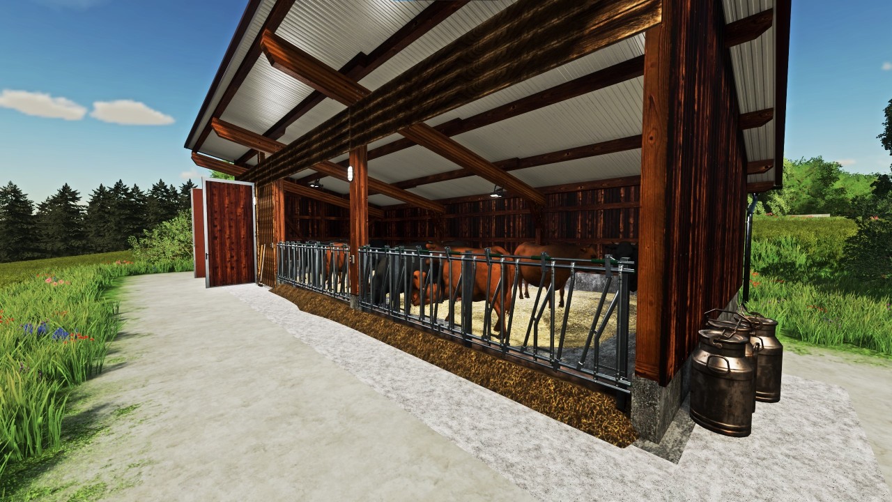 Small cattle barn with manual manure removal