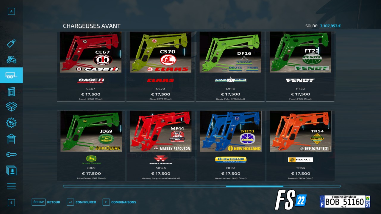 Special pack of front loaders