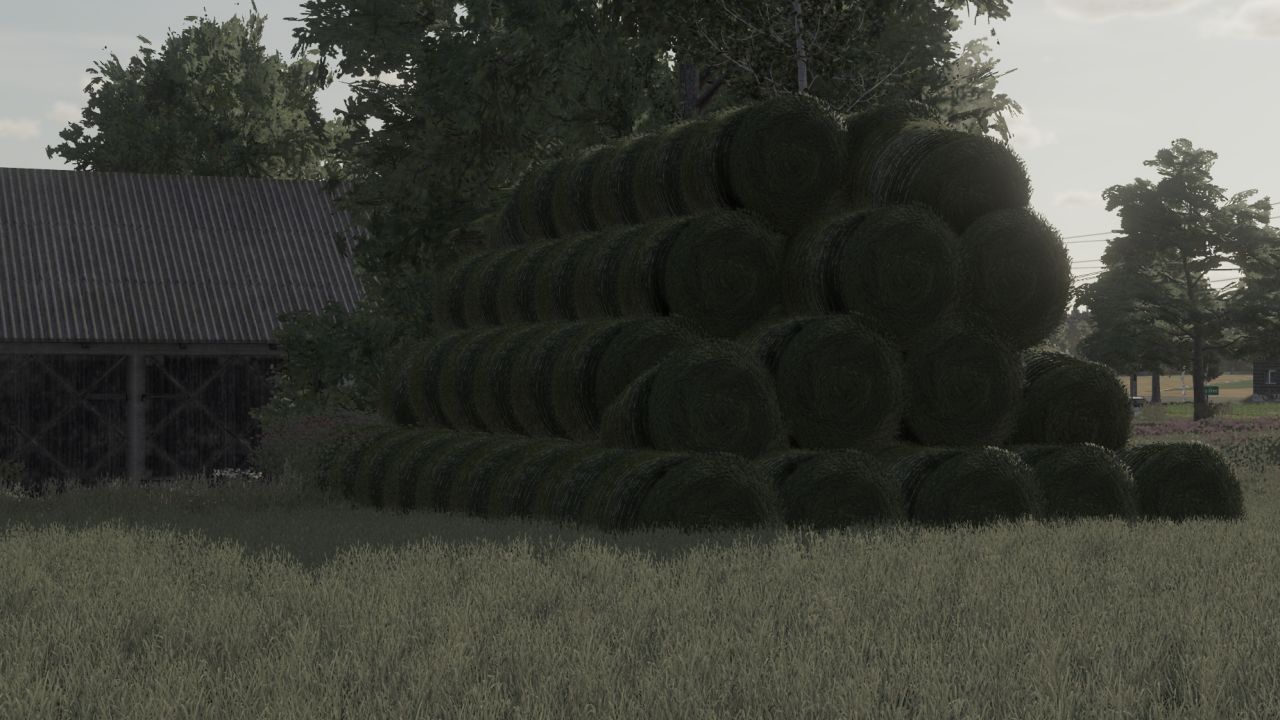 Stack of round bales