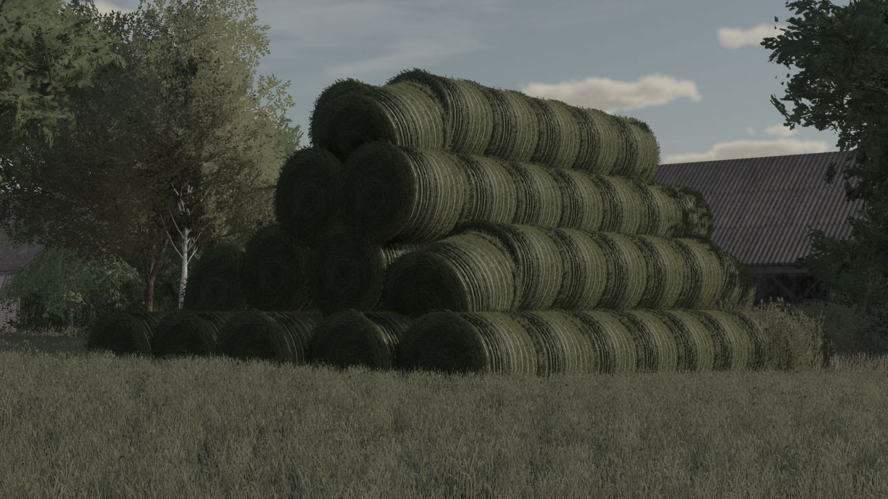 Stack of round bales