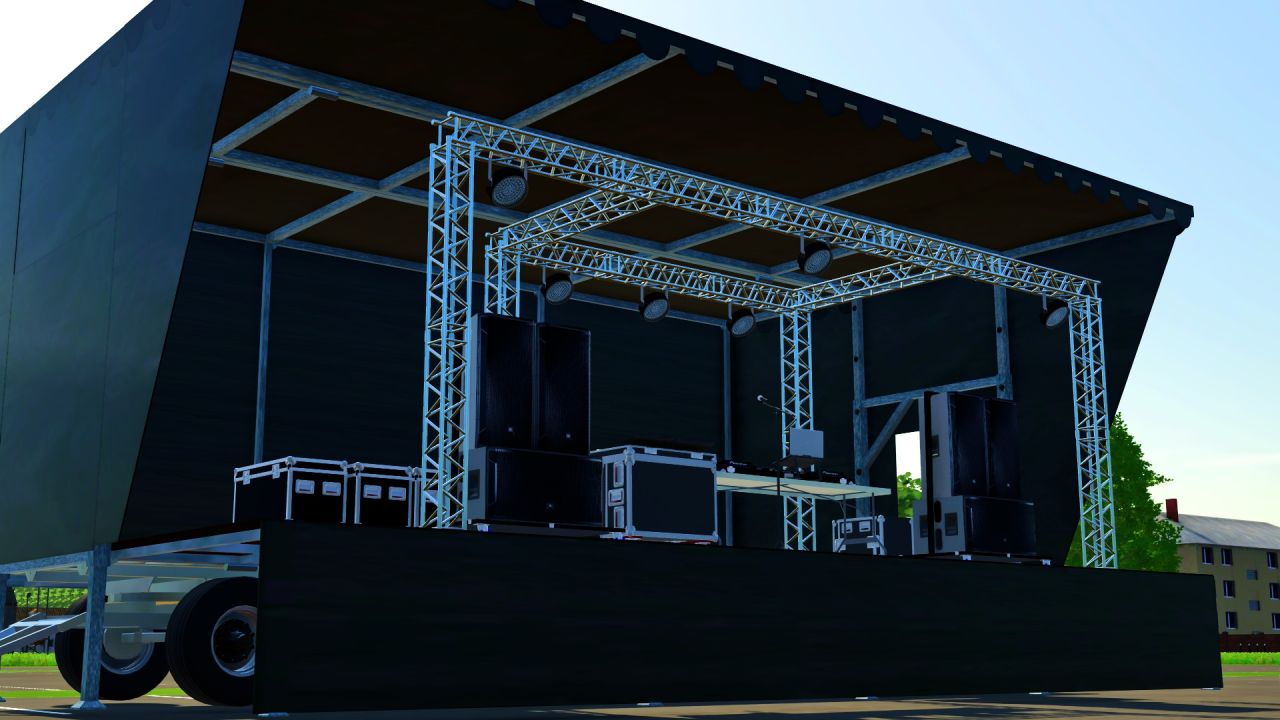 Palco com sistema de som