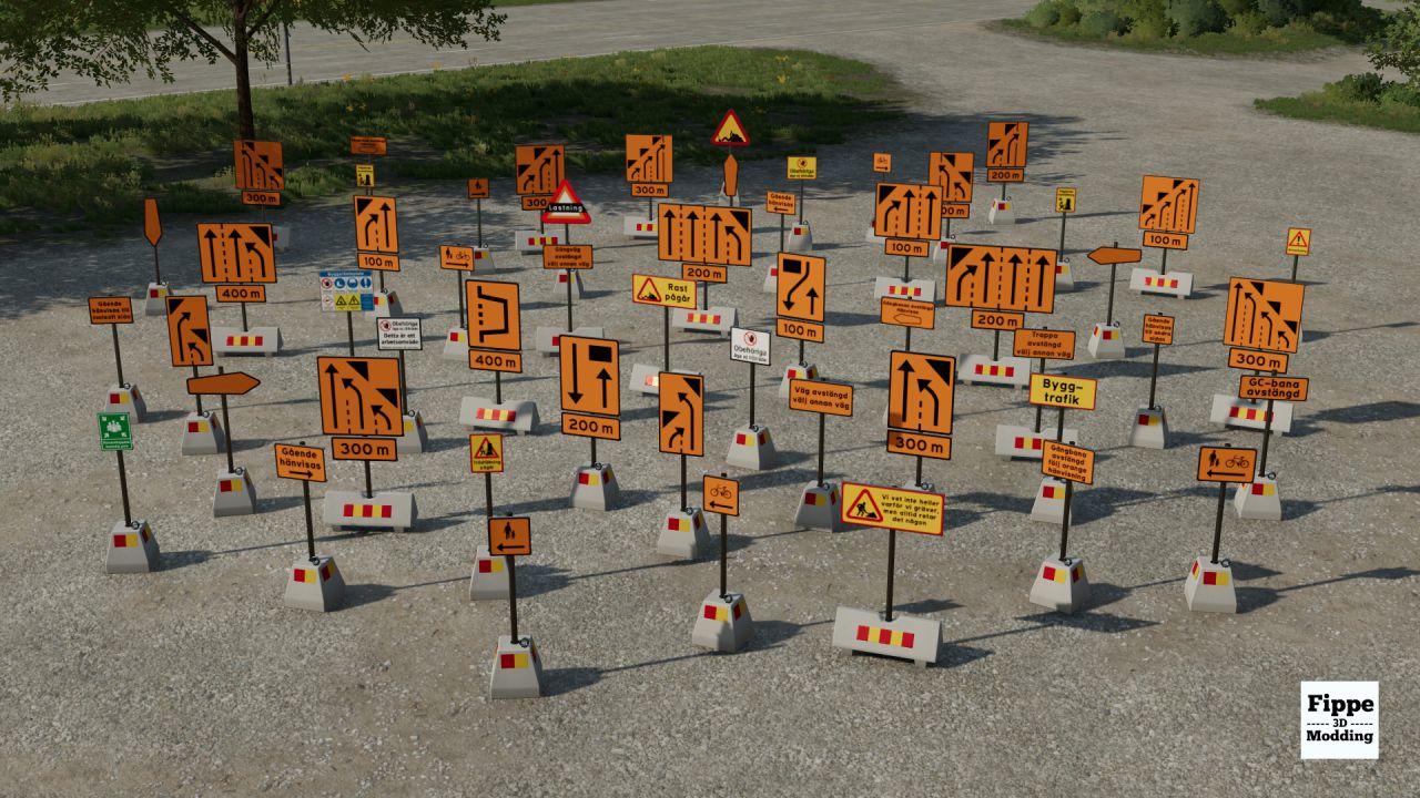 Swedish Construction Sign Pack FS22 KingMods Swedish Construction Sign Pack FS22 KingMods