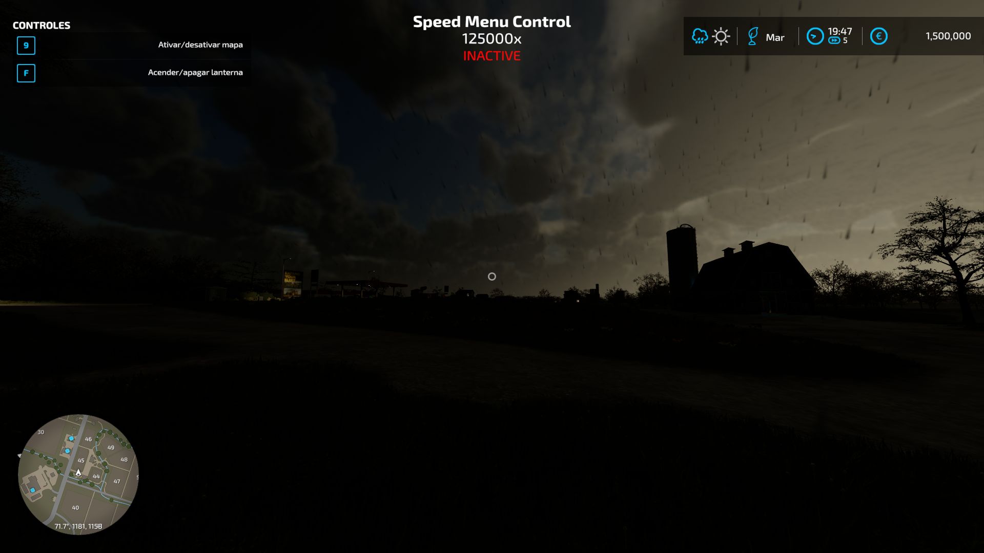 Zeitgeschwindigkeit – Steuerungsmenü