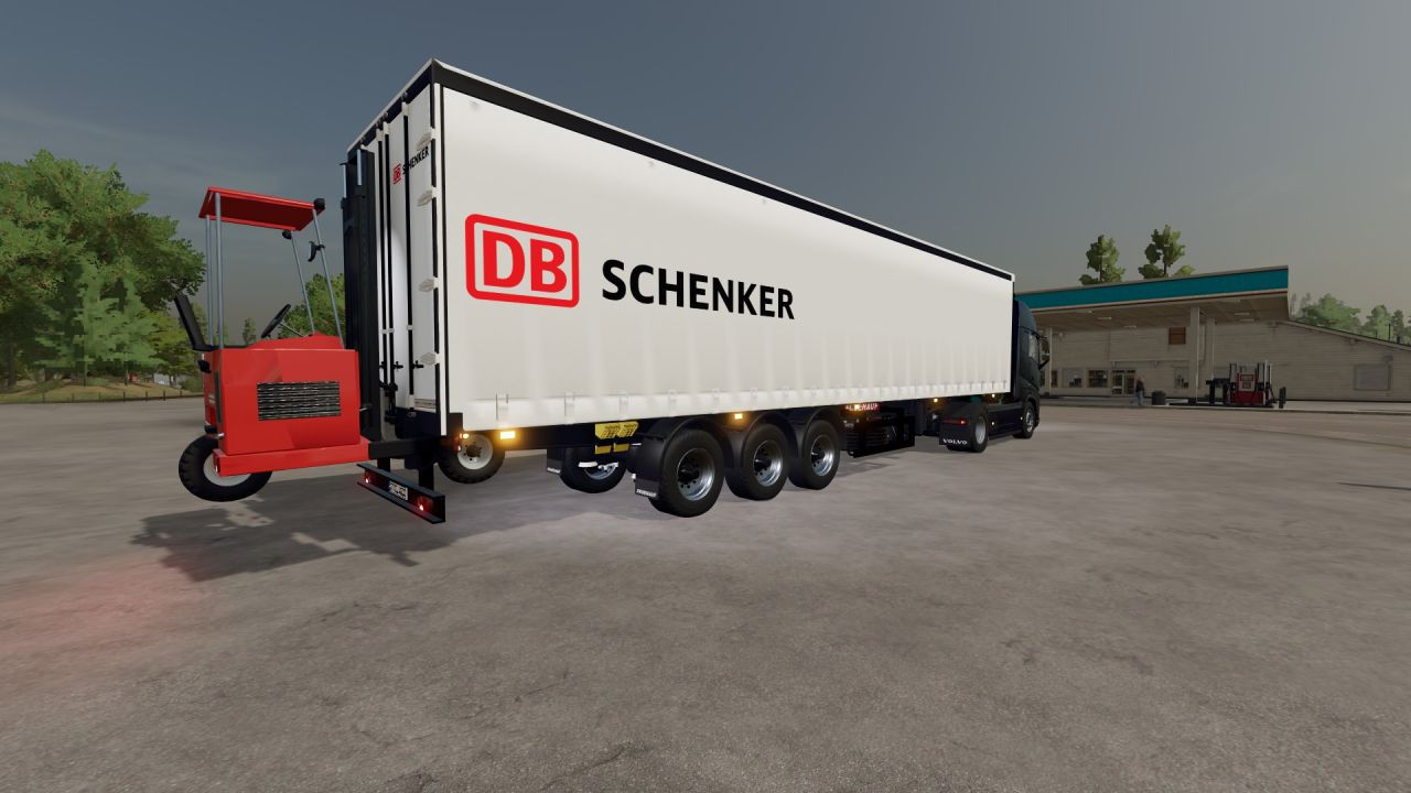 Trailer with forklift