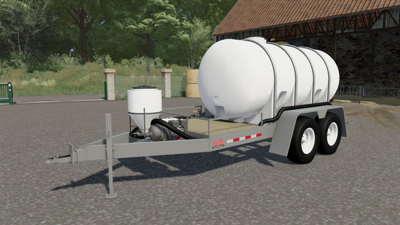 Trailer with water barrel