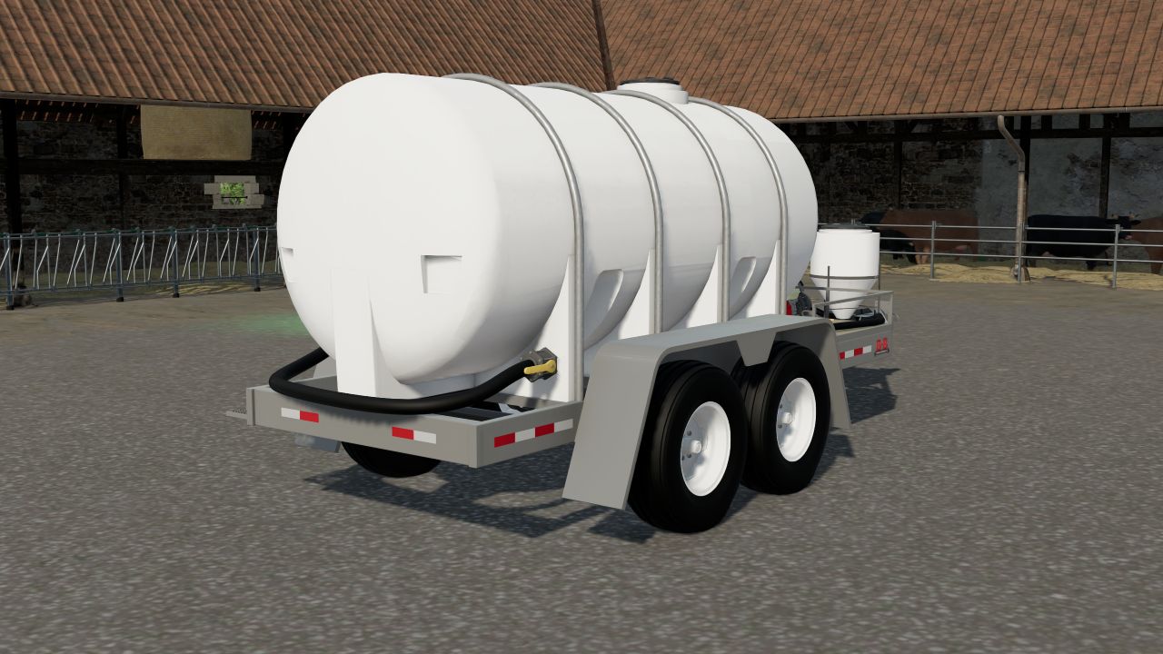 Trailer with water barrel