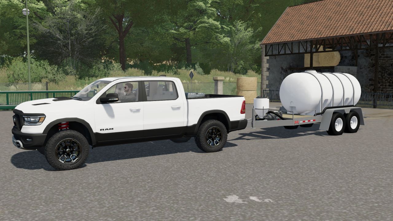 Trailer with water barrel FS22 - KingMods