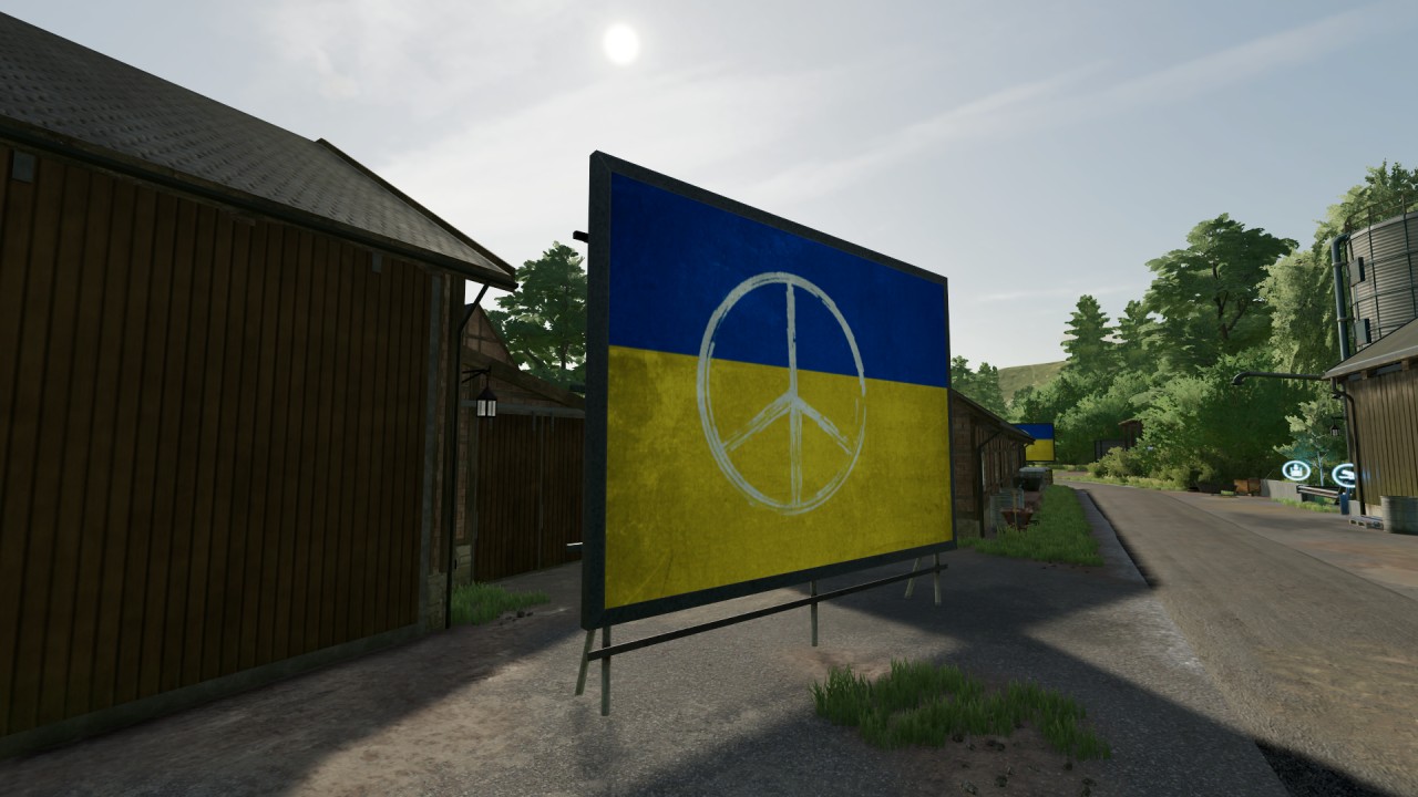 Tabellone per le affissioni della bandiera ucraina