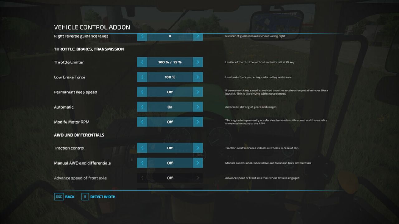 Vehicle Control Addon