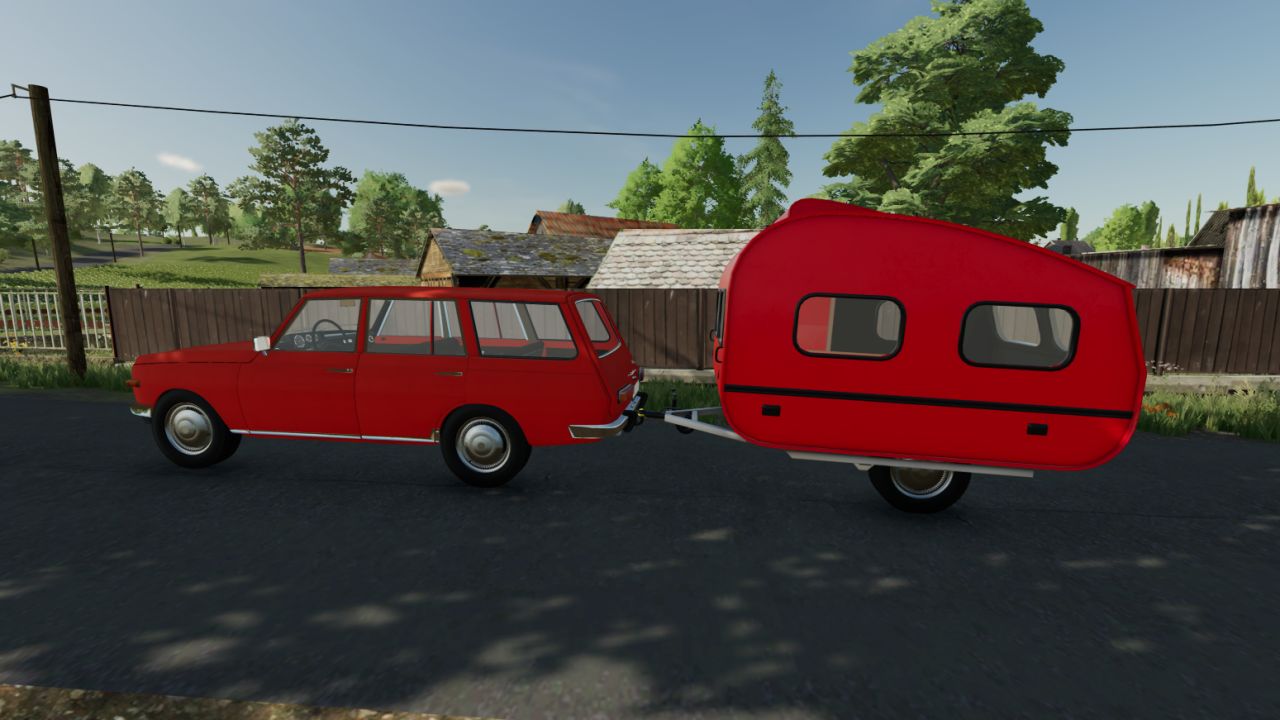 Wartburg -toerist met caravan