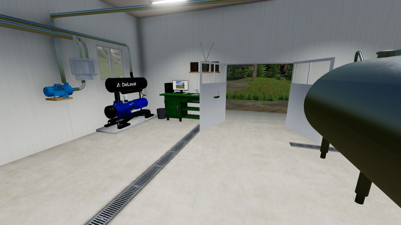 White cow stall