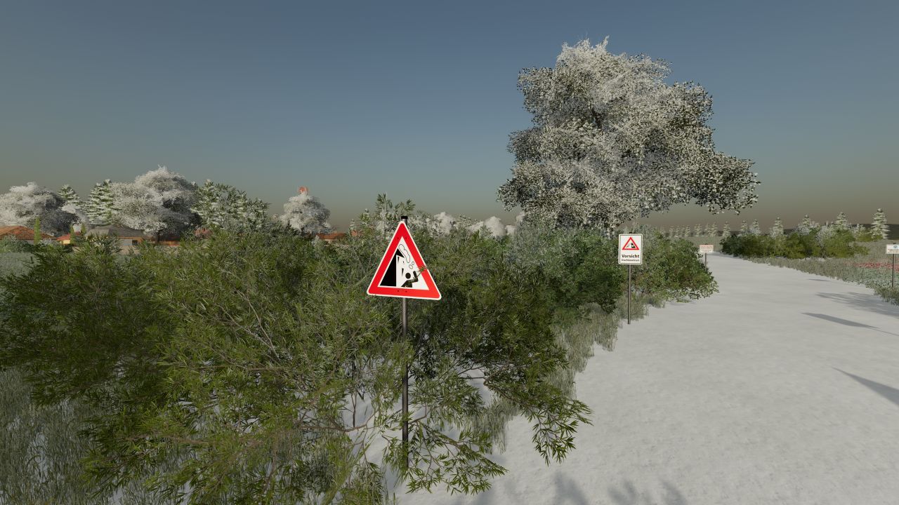 Winter road sign