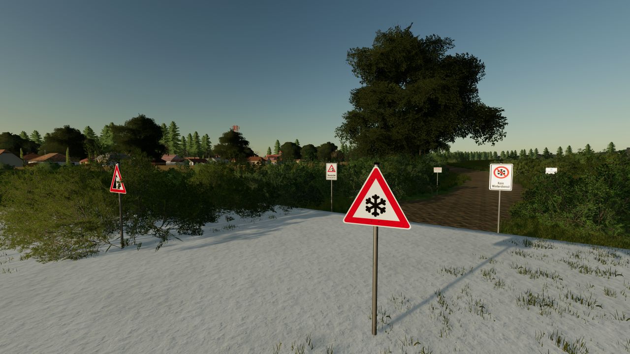 Winter road sign