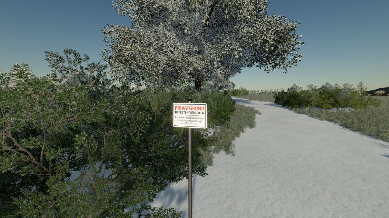 Winter road sign