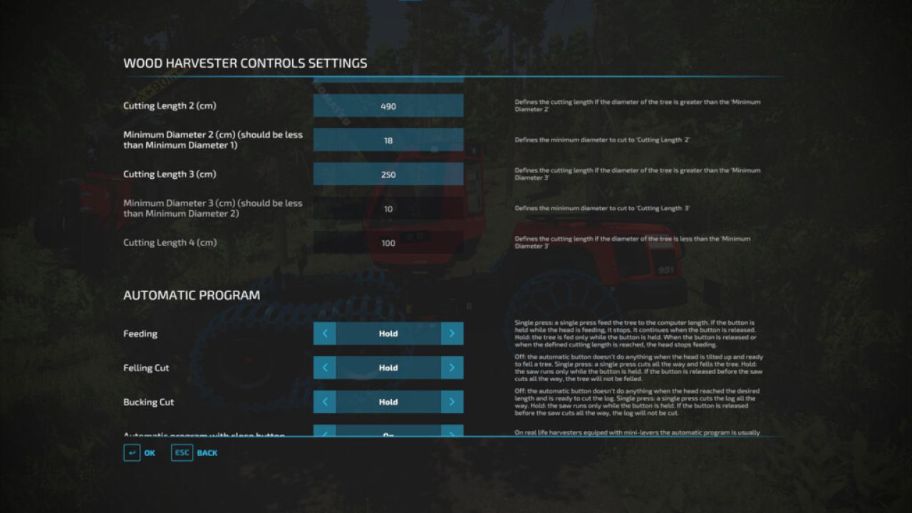 Wood Harvester Controls