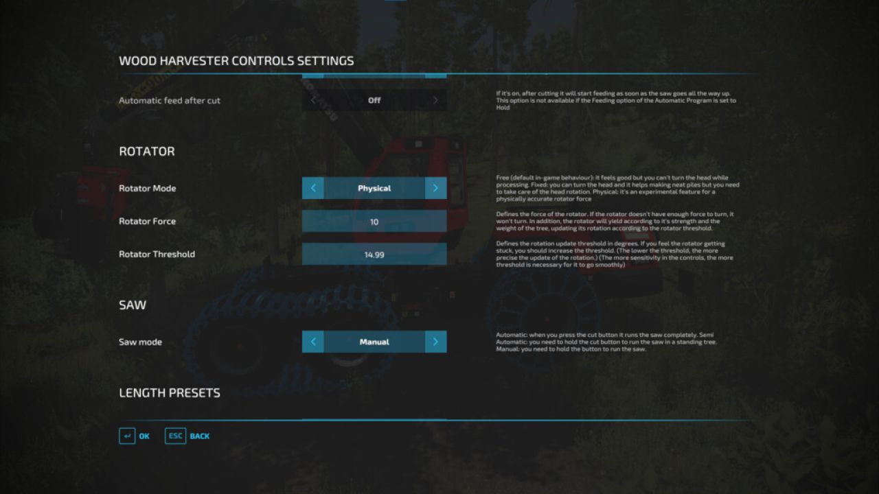 Wood Harvester Controls