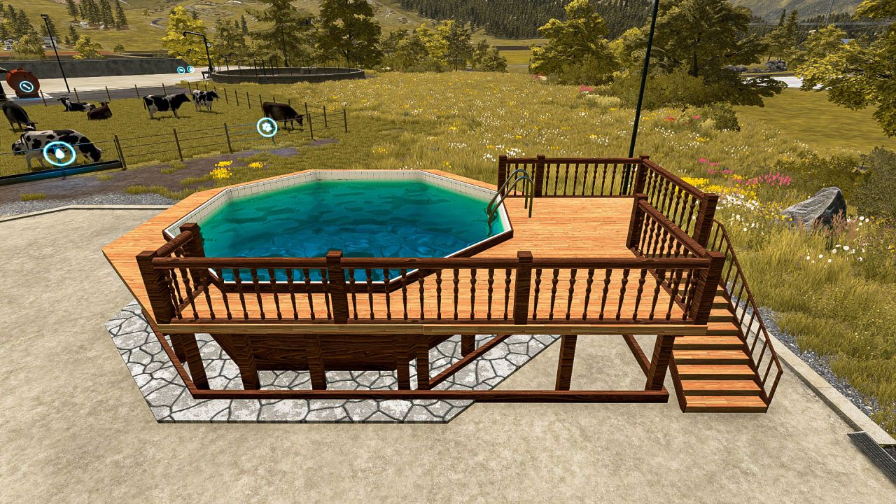Terrasse de piscine en bois