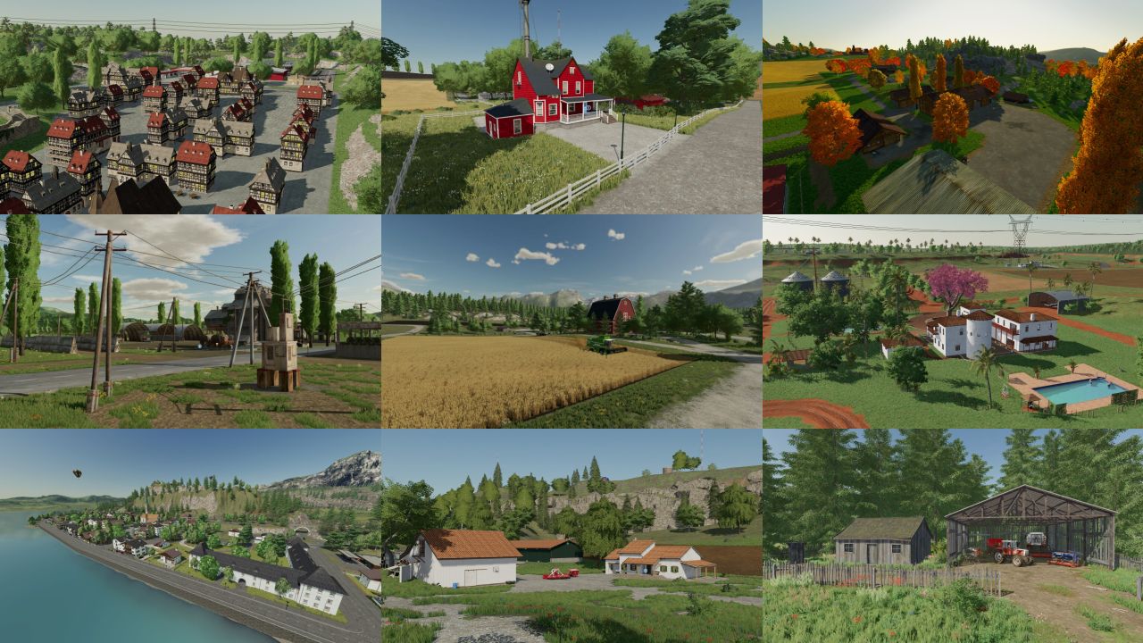 Пак карт от FS13 до FS19 + Ничейная земля