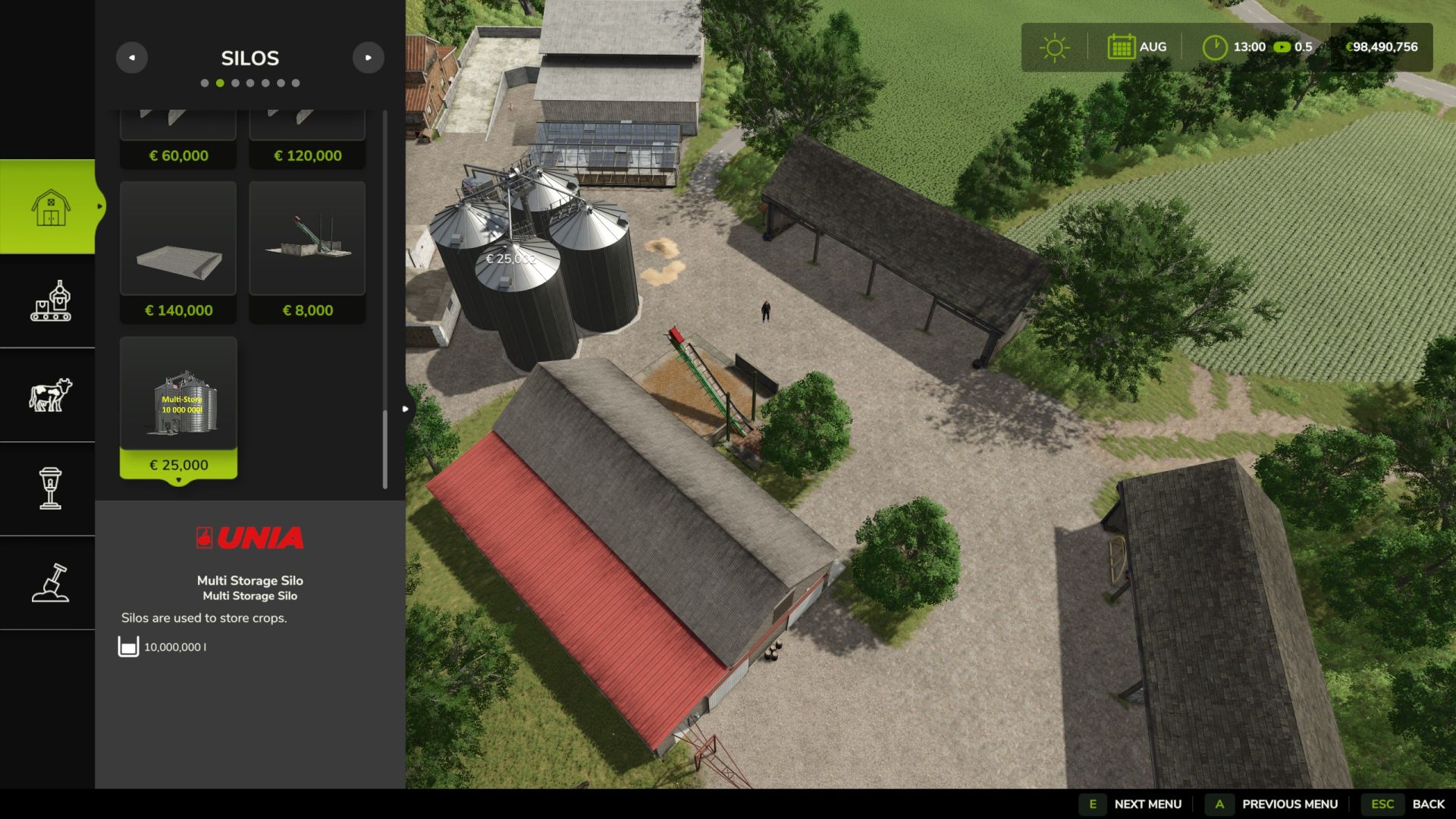 Silo de 10 000 000 litres avec station d'achat
