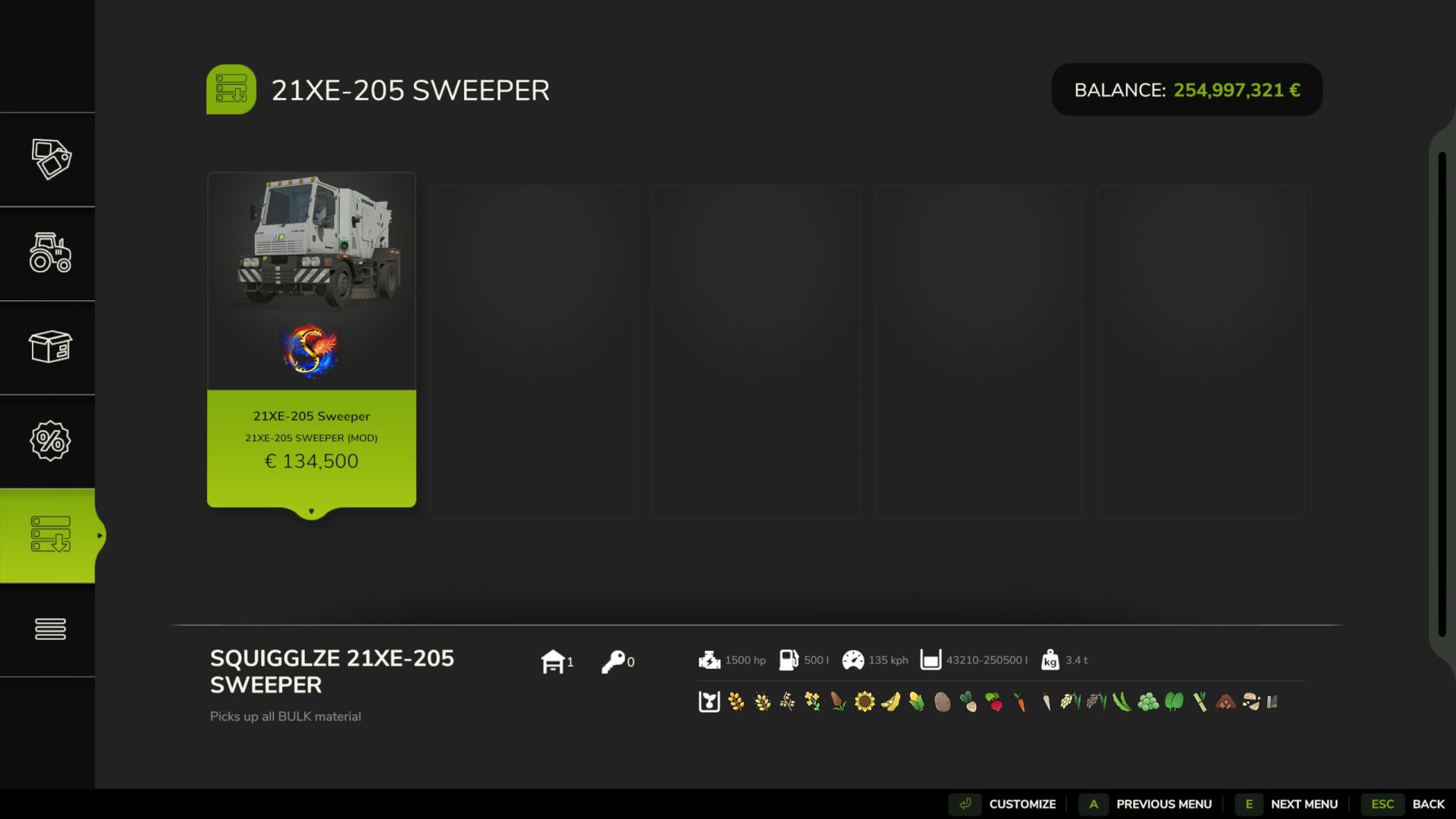 21XE205 Sweeper
