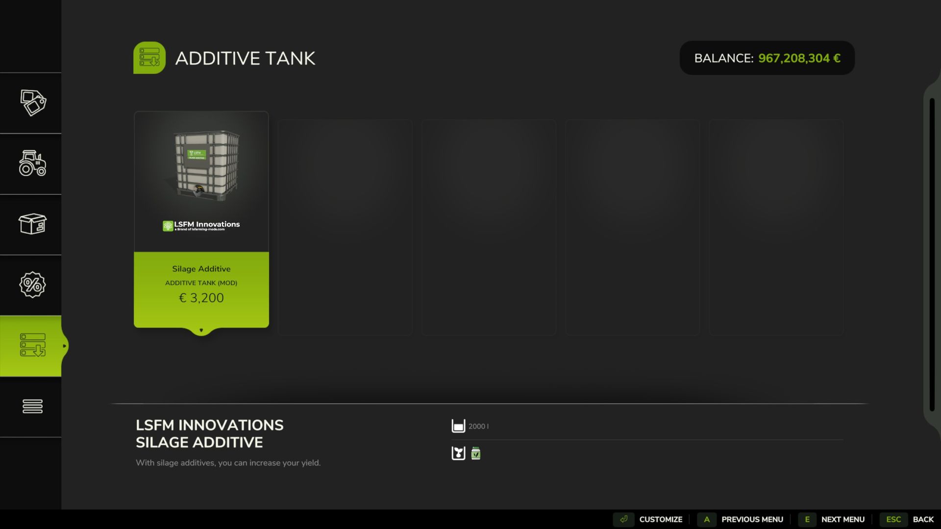 Additieve tank