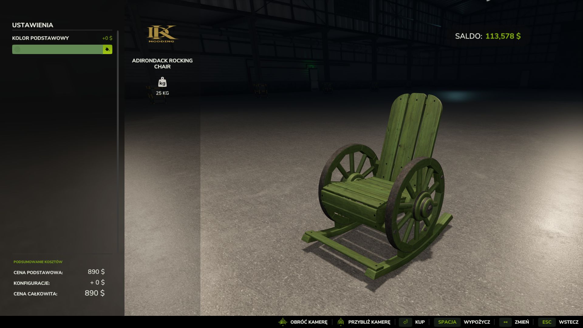 Cadeira de balanço Adirondack