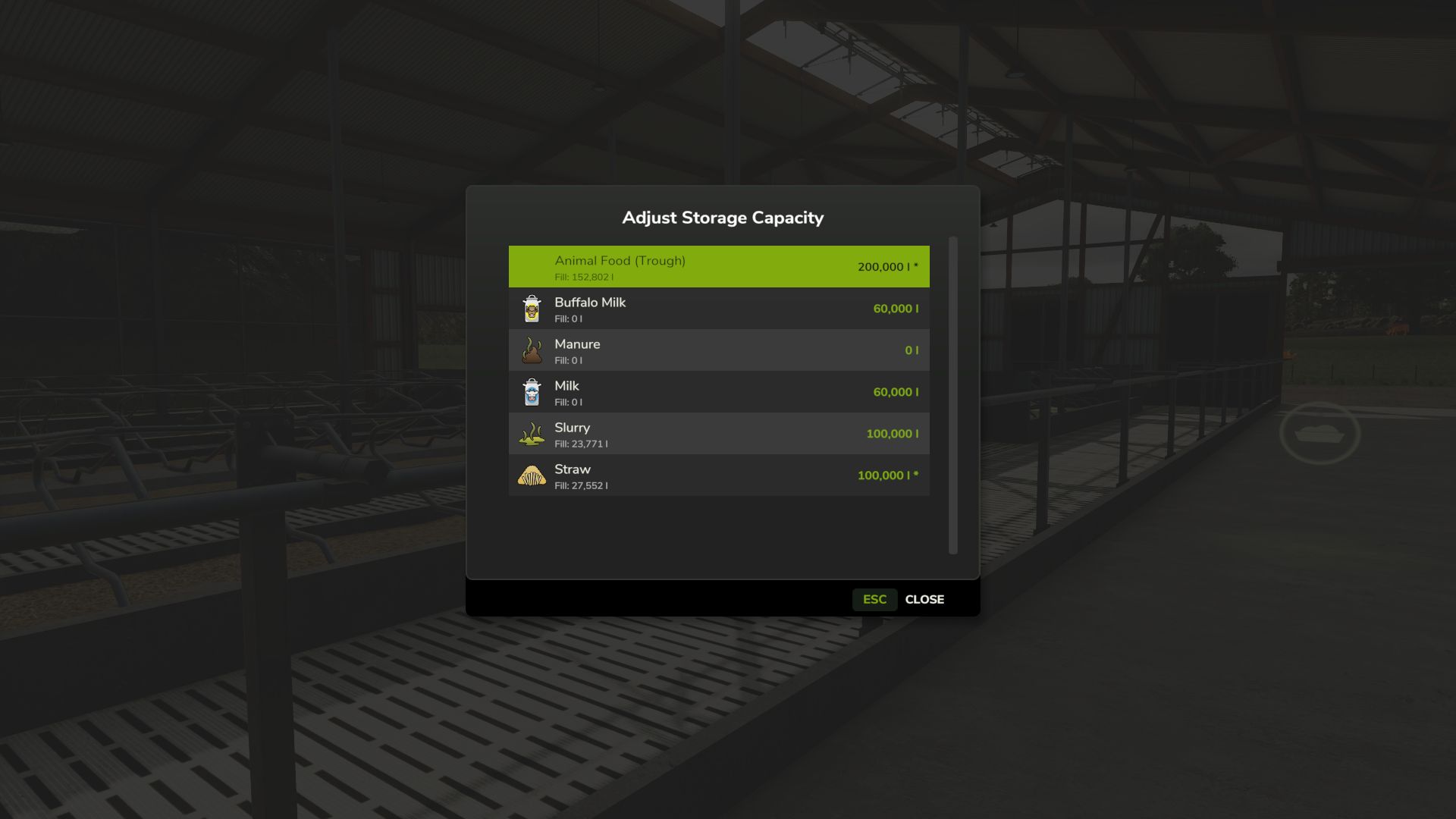 Adjust Storage Capacity