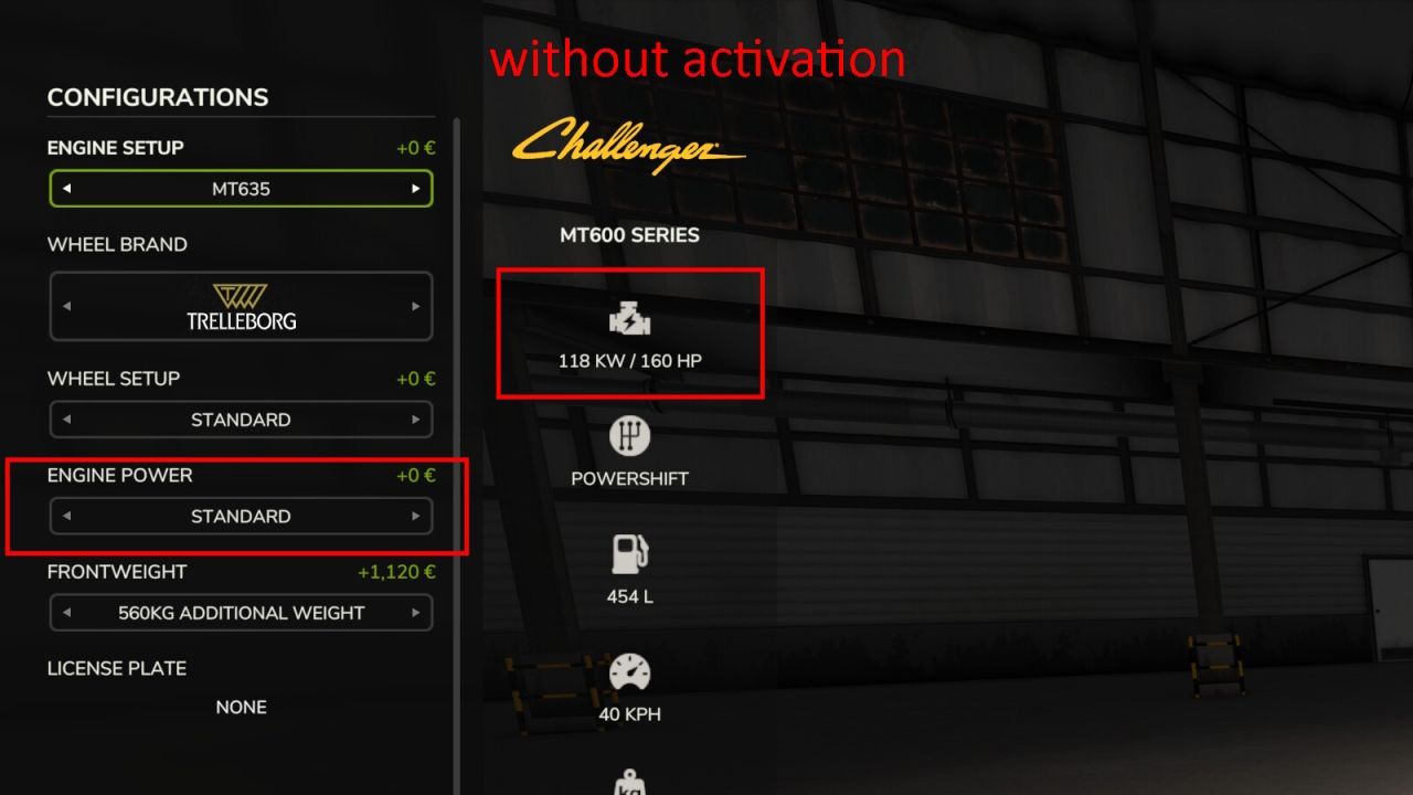 Potência do motor ajustável