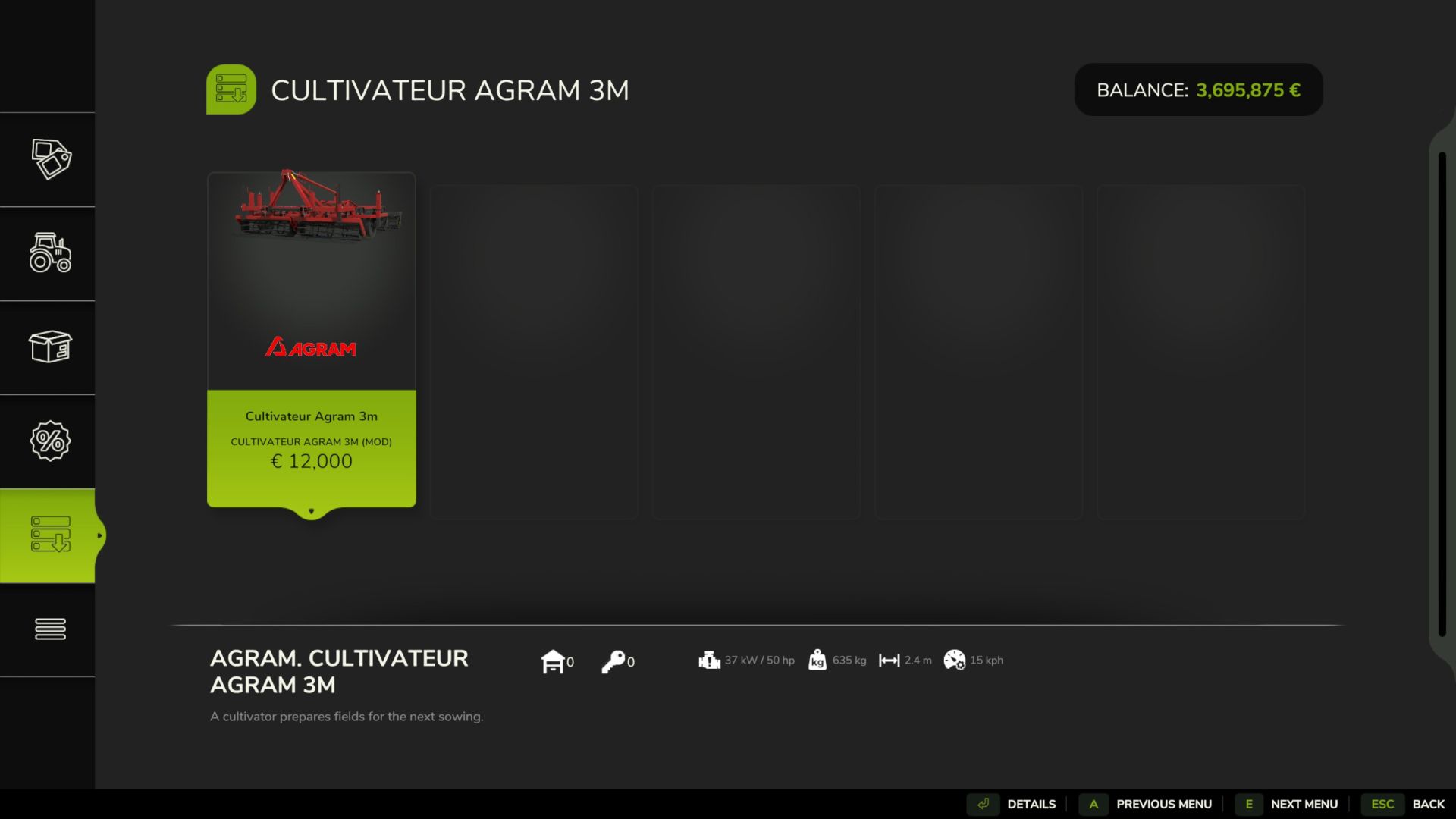 Agram 3m cultivator