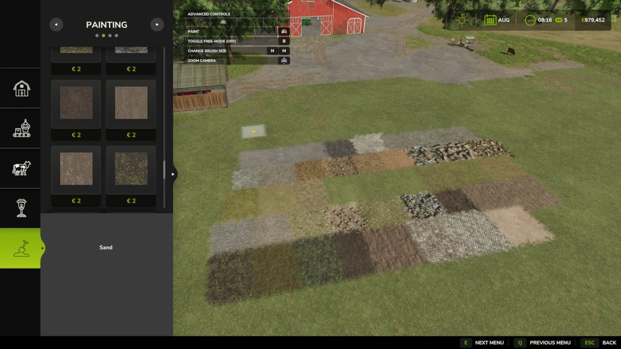 Toutes les textures du sol dans le jeu