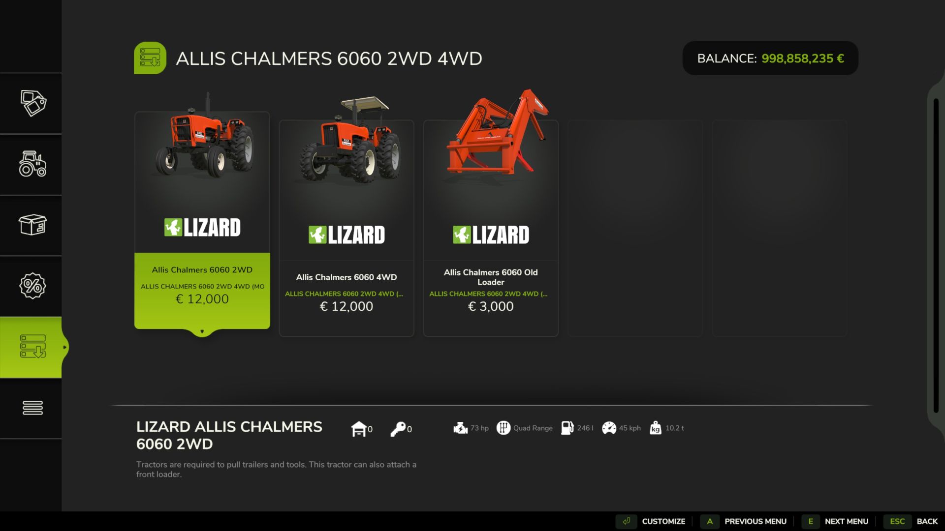 Allis Chalmers 6060 Открытая станция-Пакет