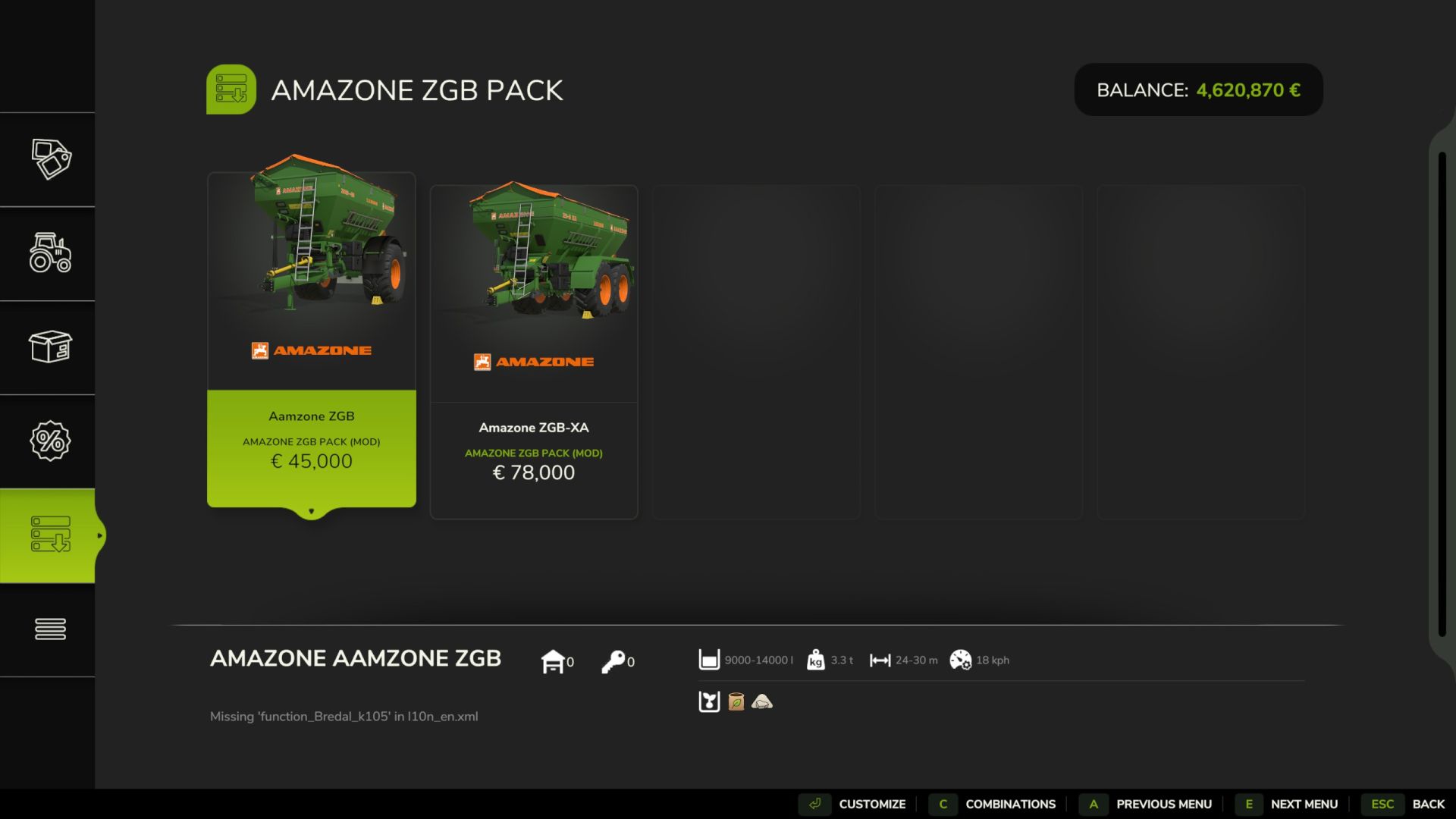 Amazone ZGB Pack