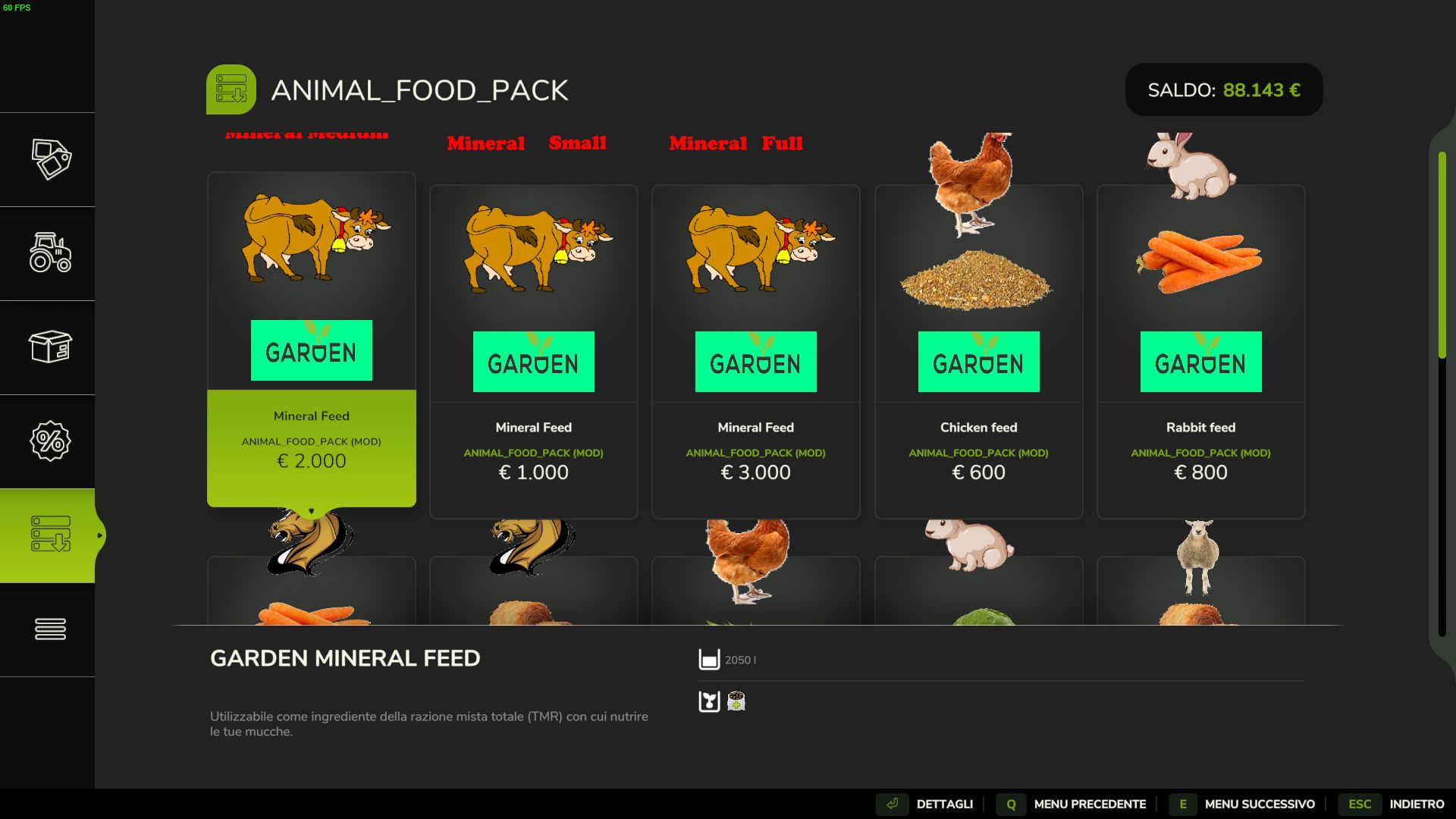 Pacote de comida para animais