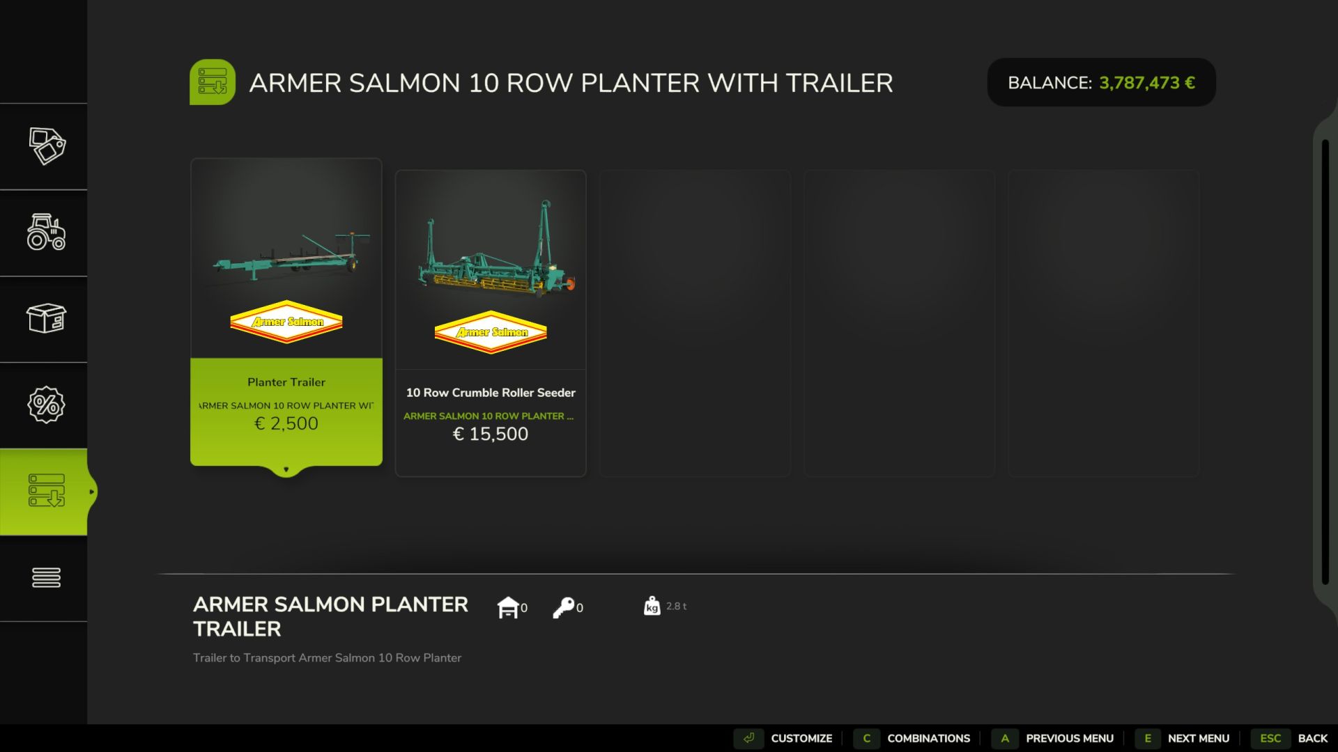 Armer Salmon semoir 10 rangs