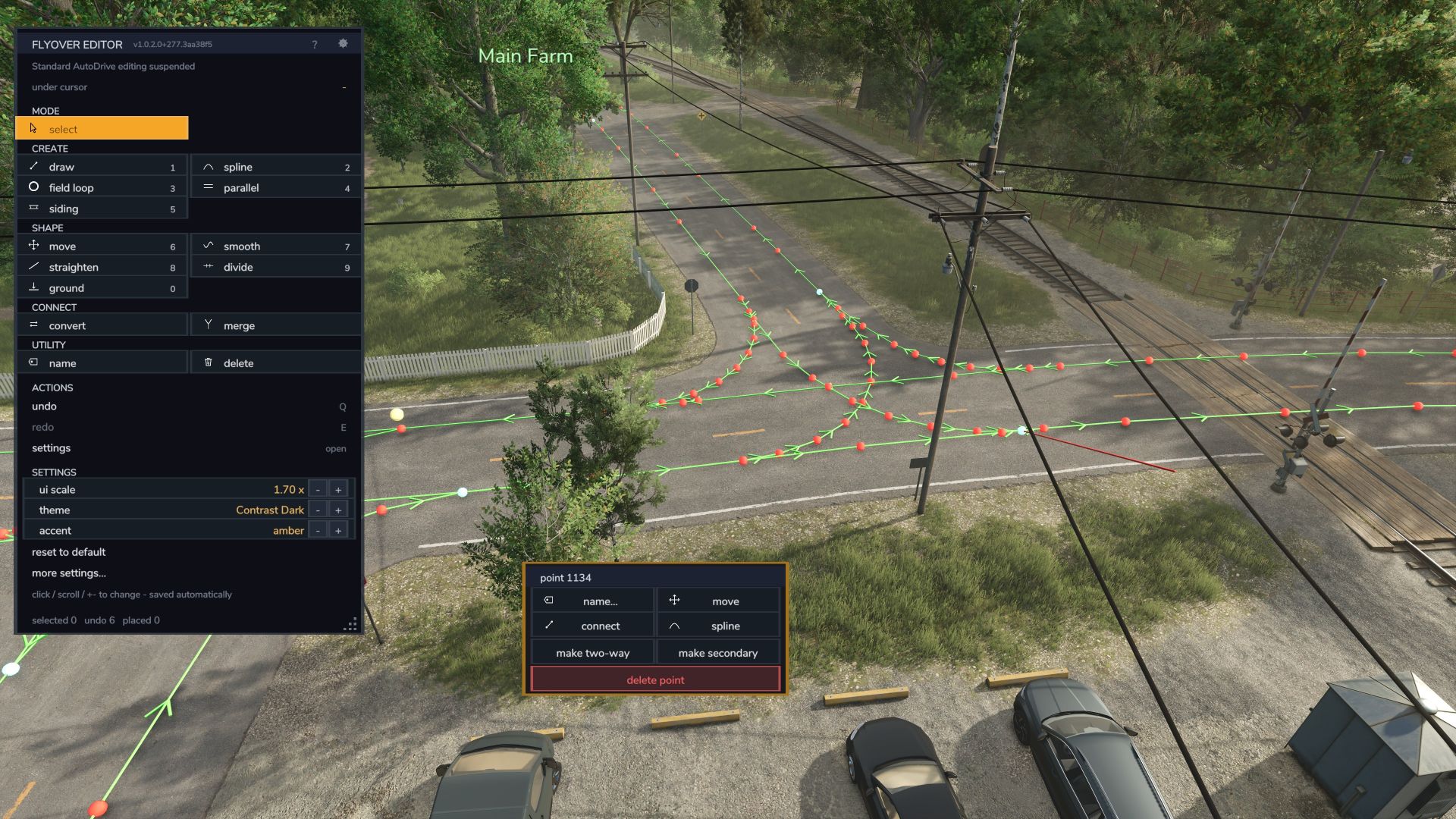 AutoDrive top-down flyover editor FS25