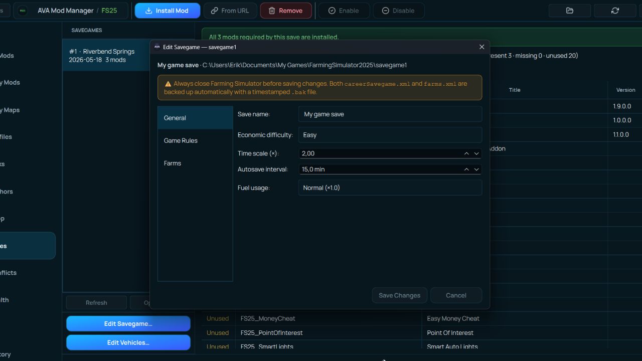 AVA Mod Manager