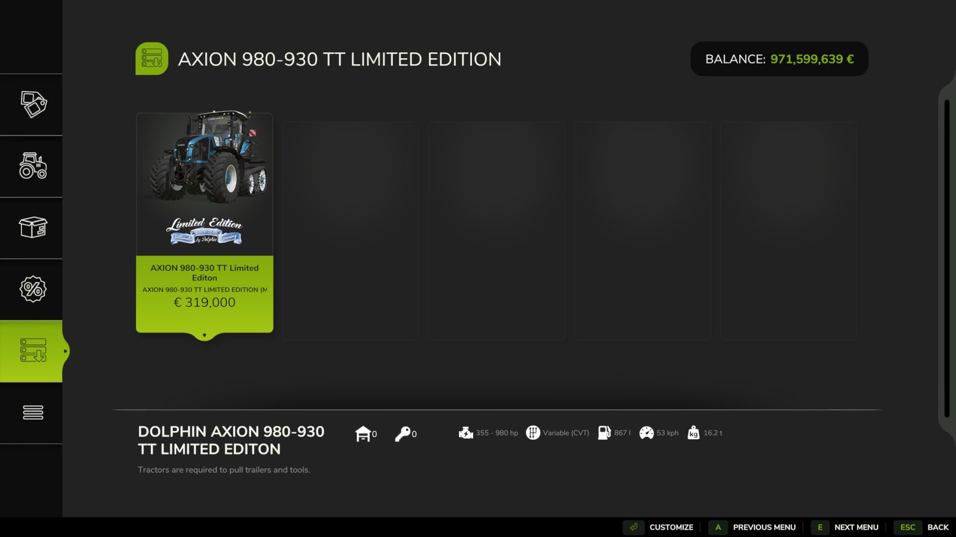 Axion 980 TT Limited Edition