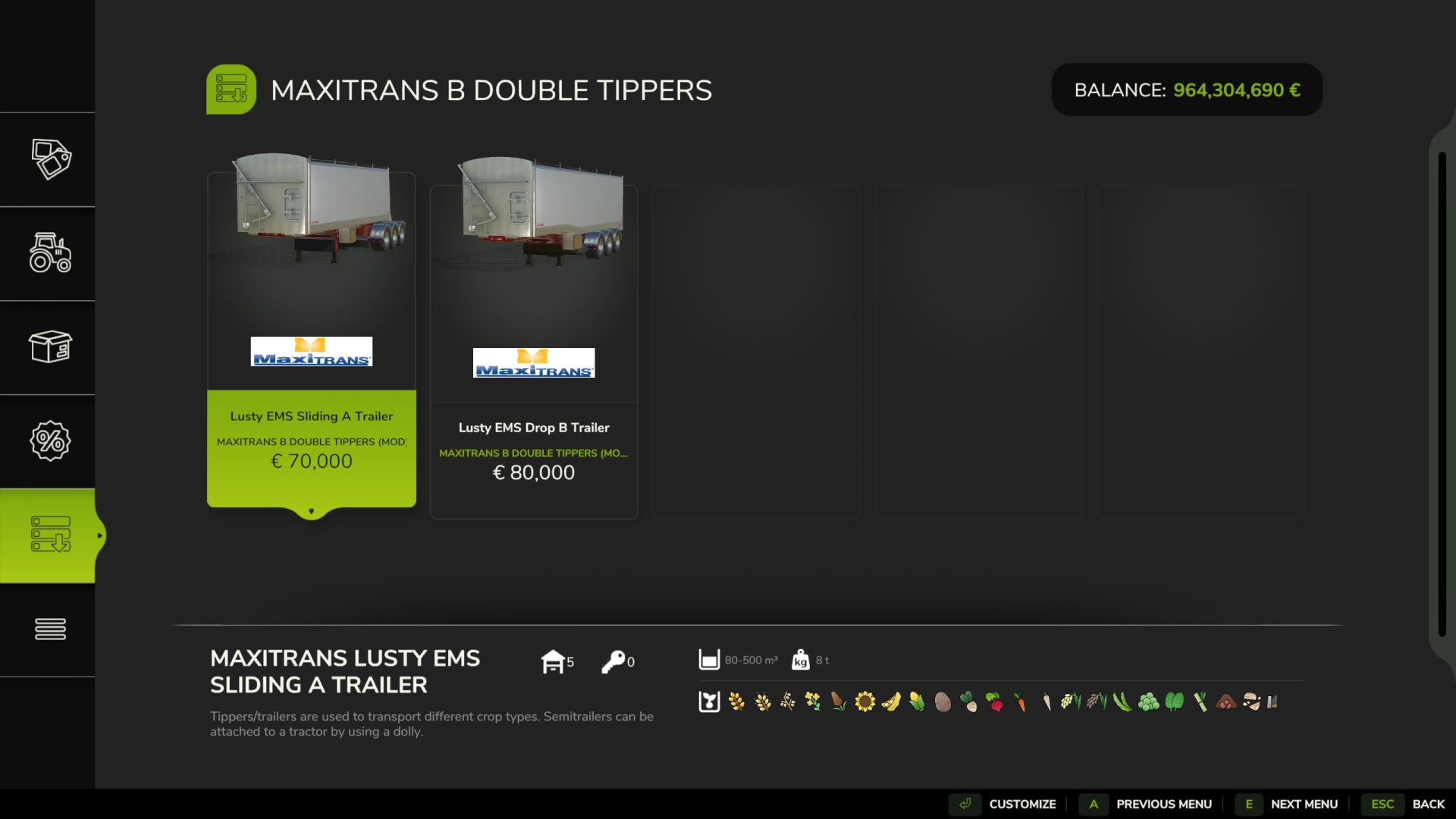 B-double tipper trailers
