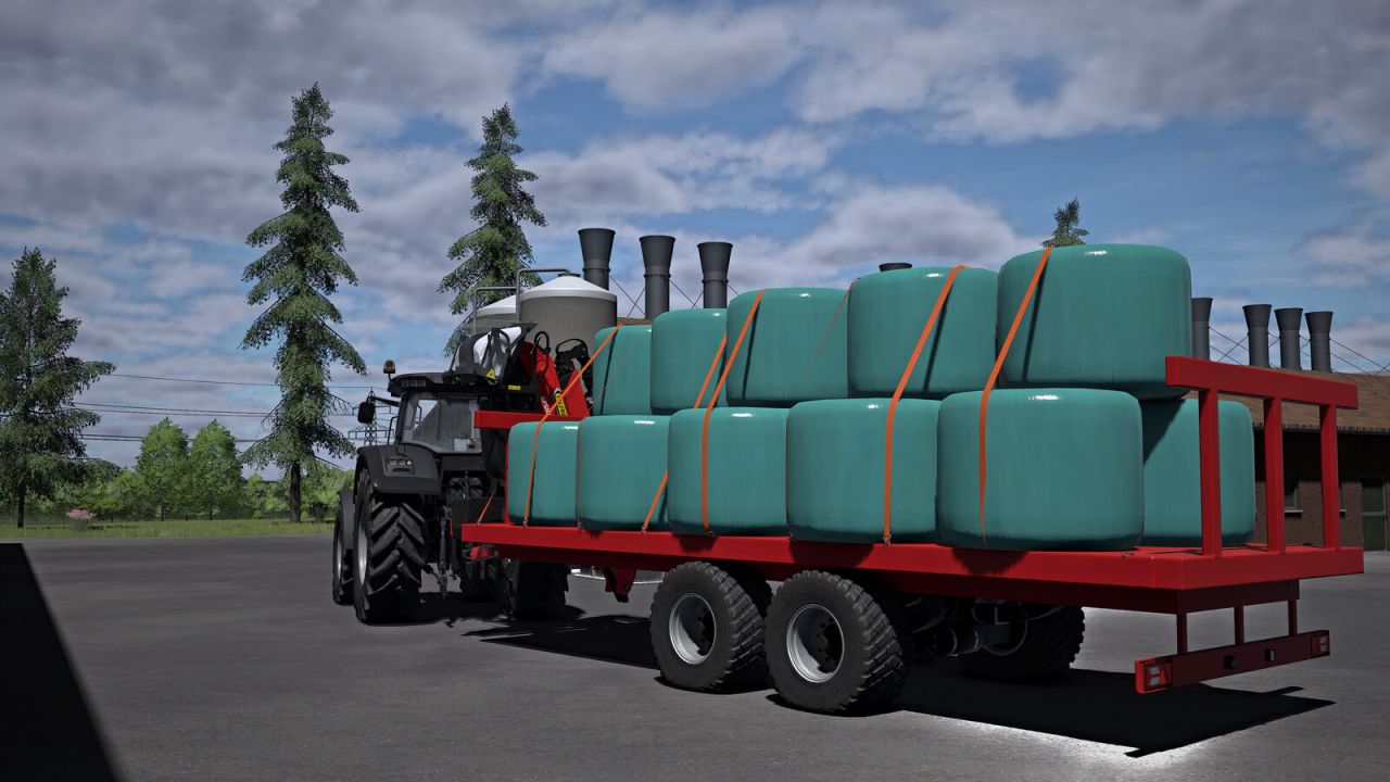 Ballenwagen Mit Kran