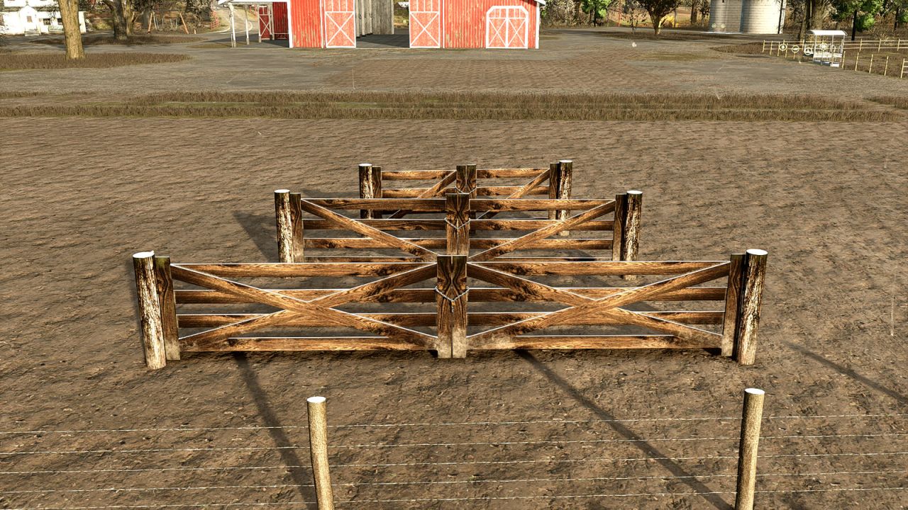 Prikkeldraadomheining en Houten Poort