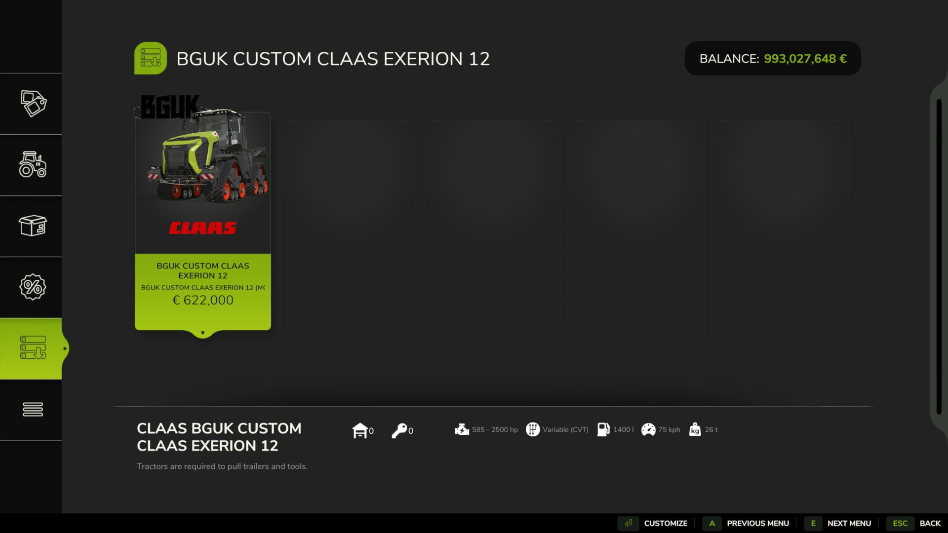 Bguk Classe personalizzata Xerion 12