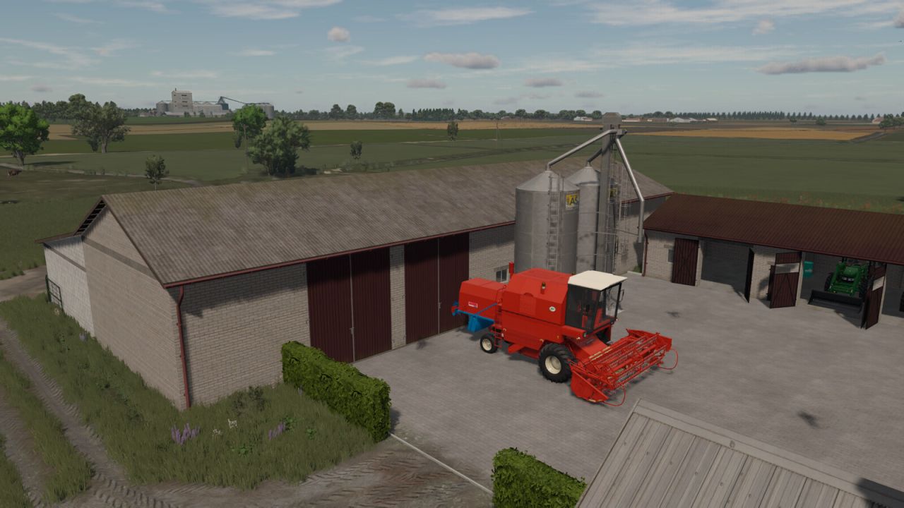 Gran granero con vacas