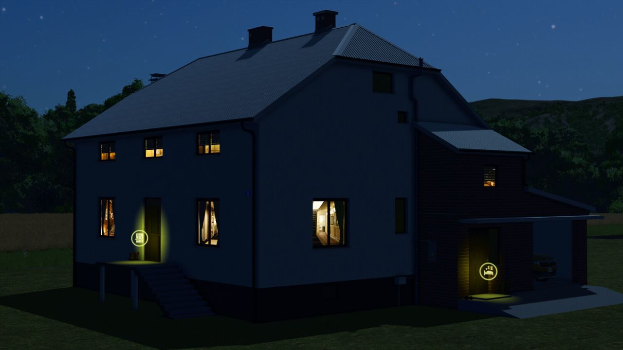 Duży biały dom wiejski